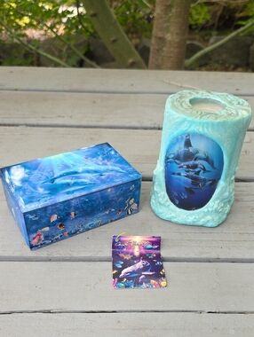 Vintage Christian Riesse Lassen Music Box And Candle